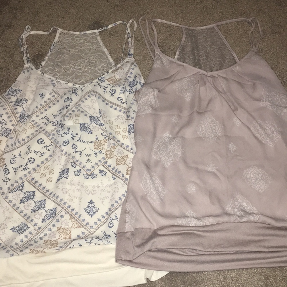 Two Lace Back Tank Tops